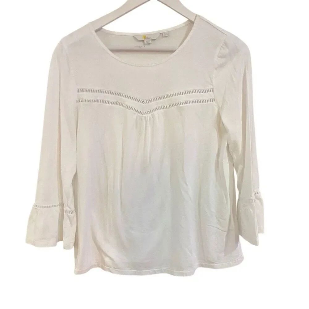 Boden size 8 white bell sleeve blouse
